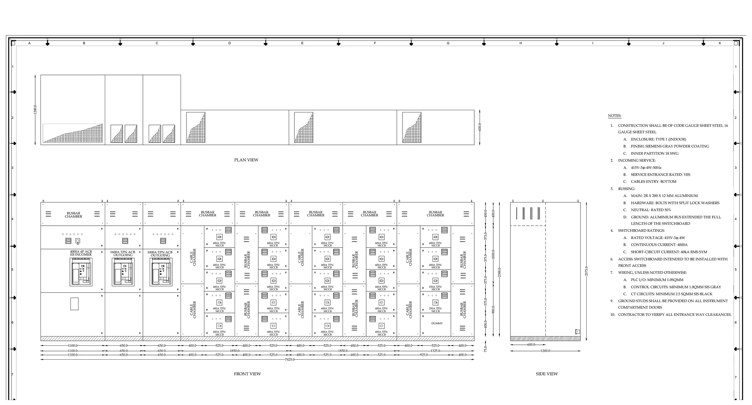 Electrical panel design drawing by Hari Engineering